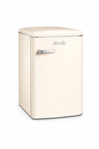 DMDK DKC1 Frigorifero Retrò da Tavolo, Color Crema, 108 L, con Scomparto Congelatore, Basso Consumo, 55x61,50x89,50 cm