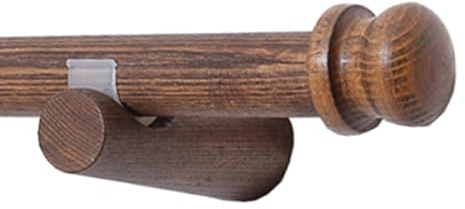 Walnut-Sle ain-stav 300 cm enkel trästång Heavy-Du fuktbeständig idealisk för sovsalar och lägenheter och Slish heminredning