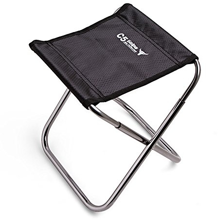 Paramount City Campingstuhl, zusammenklappbar, leicht, Aluminium, Mini-Stuhl, tragbar, Outdoor-Hocker für Angeln, Wandern, Camping, Picknick, Reisen (Klappstuhl, Silber)