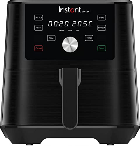 Instant Pot Brands Vortex 4-in-1 Hot Air Fryer, 1700 W, 5.7 L, Mini Oven, Healthy Hot Air Frying, Baking, Roasting and Food Warmer, Black