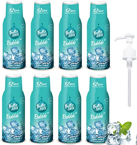 8 Pack - FruttaMax Tonic Syrup – Bitter Drink Mixer with Low Sugar | Ideal for Gin & Tonic, Soda Makers & Cocktails | Suitable for soda Machine 8x500ml
