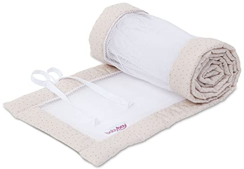 babybay Nestchen Mesh Royal passend für Modell Original, beige Glitzerpunkte gold