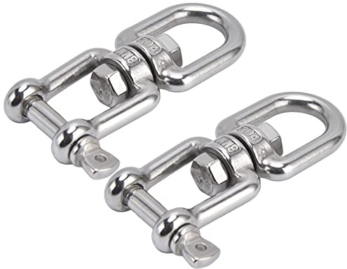 Uadme Broche De Anillo Giratorio, 2 Ganchos De Grillete De Cadena Desmontables De Acero Inoxidable 304 De 8 Mm