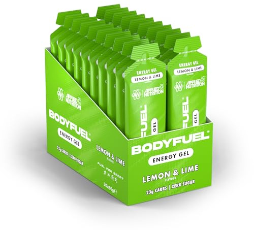 Applied Nutrition BodyFuel Energy Gel - Fast Energy Gels, Fuel for Sport, with Carbs, Sugar Free (Box 20 Units x 60g) (Lemon & Lime)