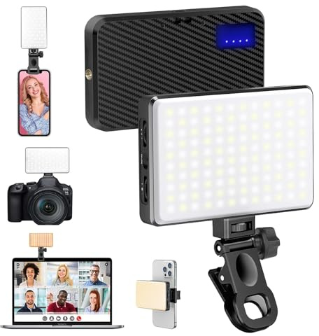 168 LED Phone Light, Selfie Light for iPhone/iPad/Camera, Portable Video Conference Lighting with Clip, Rechargeable 3000mAh CRI 95+, 3 Lights Modes Alix Earle Lights for Selfie, Makeup, Laptops, Vlog