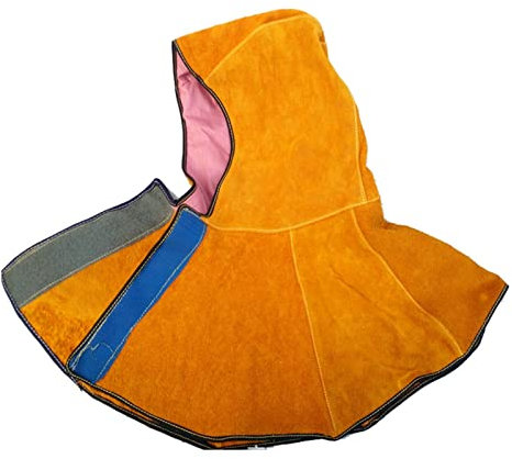 True Color Schweißmaske, Schweißermaske, Leder-Schweißkleidung, Schweißermütze, am Kopf montierter Schutz gegen Verbrühungen, flammhemmende Vollgesichtsmaske, Schalhaube, atmungsaktiver Schweißhelm, h