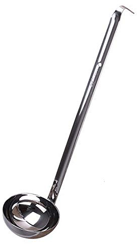 1Pcs Durable Edelstahl Suppenschöpfer, Heavy Duty Rust Proof Schöpflöffel mit praktischen hängenden Haken für Suppe Soße Soße Salat