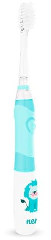 Neno Fratelli Blue Elektrische Kinderzahnbürste ab 6 Jahren | 24.000 Vibrationen pro Minute, 2-Minuten-Timer, LED-Licht, Farbwechsel, weiche Nylonborsten und IPX7