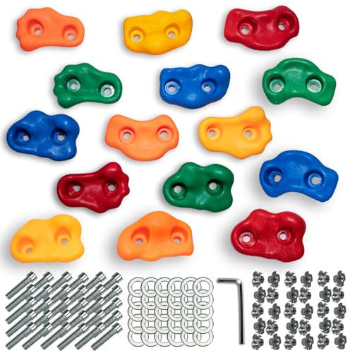 CIMOYBAI 15 Pezzi Prese Arrampicata, Prese D'arrampicata per Pareti, Colorato Parete Arrampicata Bambini, Supporti per Parete di Arrampicata con Viti di Fissaggio