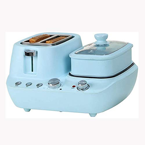 YIHANSS Three-in-one Retro Home Breakfast Station Multifunctional Electric Toaster Stainless Steel Oven Egg Cooker Non-stick Pan 7 Gears (Color : B) (B) (A)