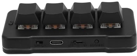 Bewinner Mechanische RGB-Gaming-Tastatur mit 4 Tasten – Kabellose Bluetooth-Einhandtastatur, Kabelgebundene USB-Gaming-Tastatur, Makro-Tastatur mit Hintergrundbeleuchtung für Telefon,