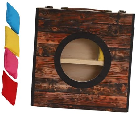Sharplace Cornhole Board Faltbare intellektuelle Ausbildung Spaß mit 4 Bohnensäcke Tabletop Cornhole Set für Kinder Carnival und Erwachsene Büro, Schwarz