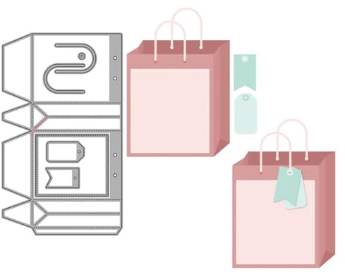 Sredwtk Geschenkbeutel Geschenkbox Stanzschablonen Schachtel Stanzschablonen Box Metall Prägeschablonen Stanzmaschine Stanzformen Schablonen für DIY 3D Keksbox Süßigkeitenbox