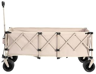 Generisch Carrello da trasporto pieghevole con portata di 220 kg e capacità di 300 l, per bici da spiaggia a 4 ruote, portabicchieri, facile da piegare, perfetto per campeggio, giardino, shopping