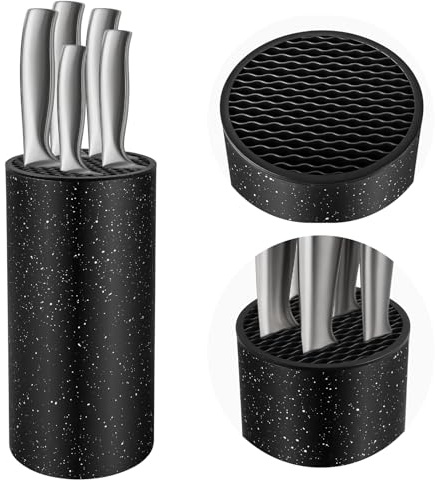 Universal Knife Block Without Knives Ninonly Knife Block Detachable Knife Storage Space Saver for Kitchen Knife Organizer Black