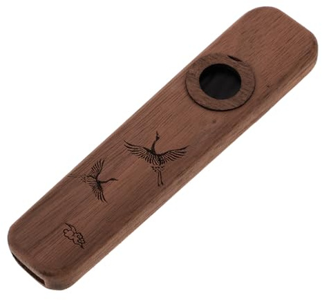 Yardwe Schwarze Walnuss -kazu -flöte Party Tragbares Kazoo-instrument Leicht Zu Erlernendes Musical Anlasser Kazoos Für Erwachsene Kazoo-instrument Einfach Kazoos Musik Hölzern Hellbraun