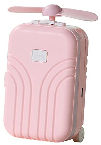 TOPPERFUN 1 Pieza Ventilador Mini Recargable USB con LED y Portátil Oficina Hogar y Escuela Color Rosa