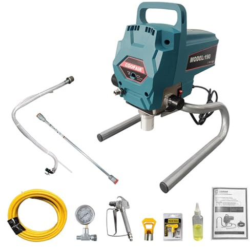 LADECNERHT Pistola Pulverización Pintura Airless Sin Aire Profesional Máquina Pulverizadora De Mano Eléctrico 2.0l/Min Caudal 950w 240v 3300psi Bricolaje Interior con Manguera 10m