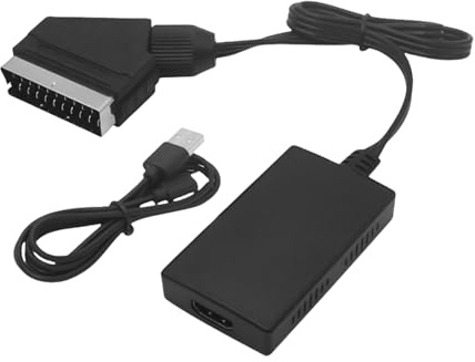 YINGhhh Adaptateur péritel vers HDTV avec alimentation USB 1080p stabilisation pour consoles de jeu et téléviseurs HDTV adaptateur avec câble d'alimentation