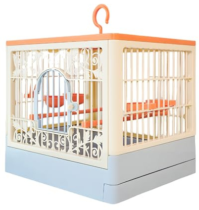 Grande Volière pour Oiseaux - Transport avec Aération - Grande Cage pour Perruches avec Support et Bac Amovible,pour Canaris Perroquets Calopsittes Nourriture Jeu Vol Intérieur et Extérieur