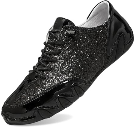 Baskets vintage Oxford pour homme - Chaussures tendance - En cuir verni - Chaussures basses à lacets - Légères et respirantes - Chaussures de course sur route