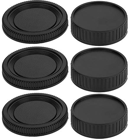 PODSJD Schwarze Kunststoff Objektivkappe Set, kompatibel mit MD Mount, leicht und tragbar - Schützt effektiv vor Staub, langlebig und ideal für Kameras