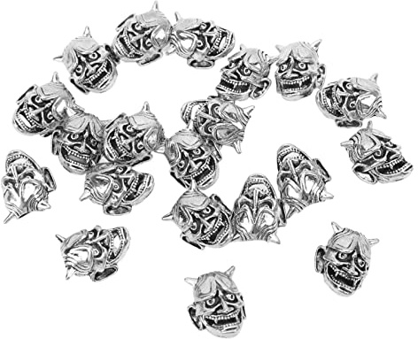 Hidyliu Viking Beard Beads Kit, 20Pcs Antique Norse Runes Hair Tubes for Dreadlocks Jewelry Decoration, with Durable Alloy Beads for Braids Ponytails Cosplay