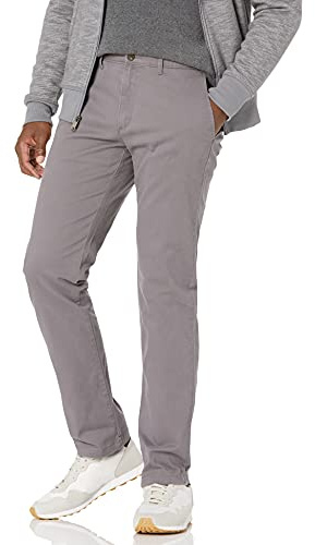 Amazon Essentials Men's Slim-Fit All-Day Stretch Casual Chino Pant, Charcoal, 32W x 32L