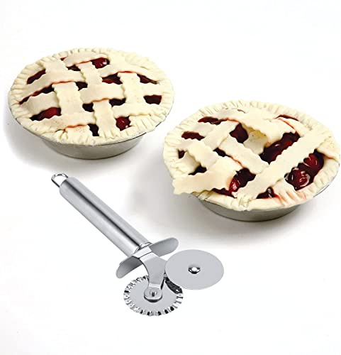 Rotelle Tagliapizza Multifunzionale Acciaio Inossidabile Taglia Pizza Due Ruote Coltello per Torta di Sicurezza Taglio della Pizza Utensile per Affettatrice Utensili da Cucina per Casa Cuochi