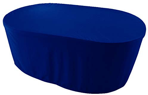 Kaufpirat Premium Abdeckplane Oval 170x100x70 cmHolzbank Gartenmöbel Gartentisch Hülle Abdeckung Haube Schutzhülle Abdeckhaube 900 D, 500 g/m², 6.000 mm Wasserbeständigkeit Dunkelblau