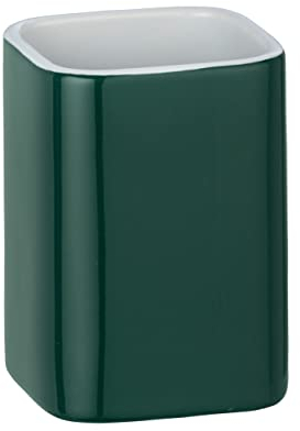 Wenko Elmo Bicchiere da denti in ceramica, 6,5 x 9 x 6,5 cm, verde, 6, 5 x 9 x 6, 5 cm