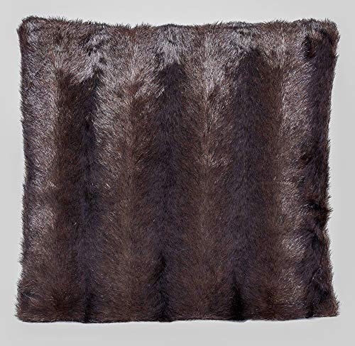PALAZZO INT Fellkissen Nerz 45 x 45 cm – Luxuriöses Webpelz Dekokissen in Täuschend Echter Nerz-Optik mit Integriertem Füllkissen und Reißverschluss