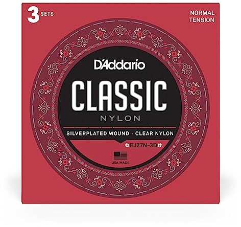 D'Addario EJ27N - Corde in nylon per chitarra classica, tensione normale, per studente, 3 mute