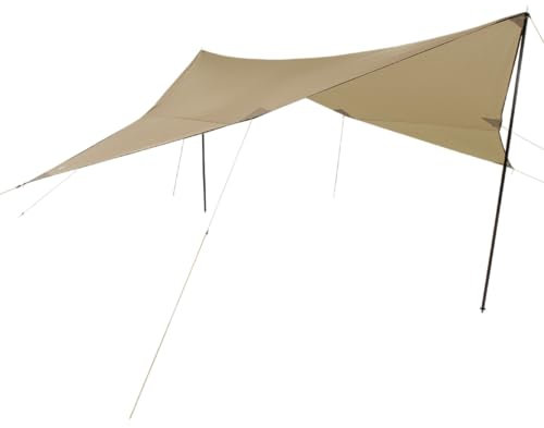 Campguru Tarp Sonnen Segel Camping Vor Zelt Wind Schutz Plane Dach Baumwolle 4 x 4 m