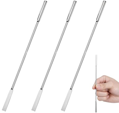 iplusmile Spatola a doppia finitura, in acciaio inox, 3 pezzi, micro spatole, per laboratorio, farmacia, campionamento, spatulas per pillole, in polvere di qualità da laboratorio