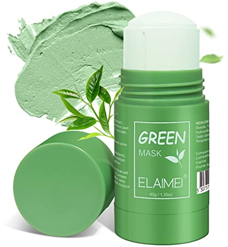 ONELUX Green Tea Mask, Green Tea Cleansing Mask Stick for Face, Green Tea Purifying Clay Stick Mask For Blackhead Remove, Solid Mask Deep Cleansing Mud for All Skin Types, 40 g (Pack of 1)