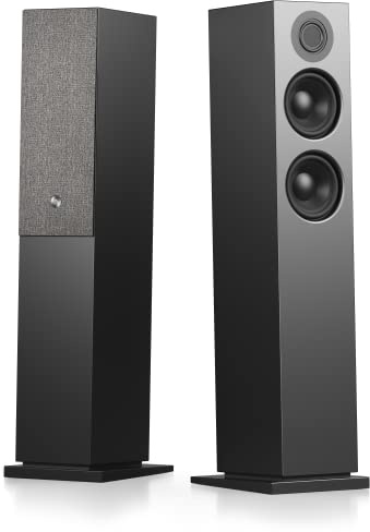 Audio Pro A48 Wireless Bluetooth Floorstanding Speakers | WiFi, HiFi, Multiroom Home Entertainment Stereo | Compatible w/Airplay 2, Spotify | Ultimate TV Sound Quality for Music & Movies | Black