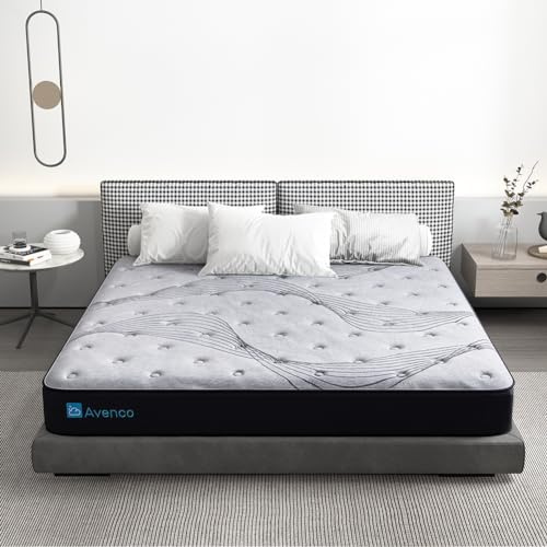 Avenco King Size 5FT 9-Zone Pocket Sprung Mattress with High Elasticity Foam, CertiPUR-US Certified, Bed Mattress-in-Box, 150 * 200 * 22cm
