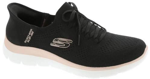 Skechers Women's Summits Night Chic Hands Free Slip-ins Sneaker, Bkrg=Black/Rose Gold, 5 UK