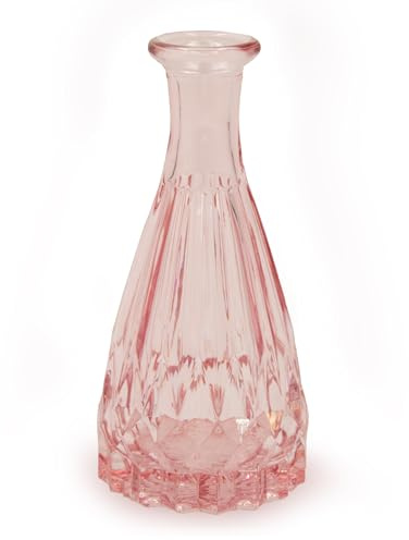 Blümelhuber Kleine Glasvase - Deko Boho Modern für Hochzeit Frühling Getrocknete Blumen Rosa