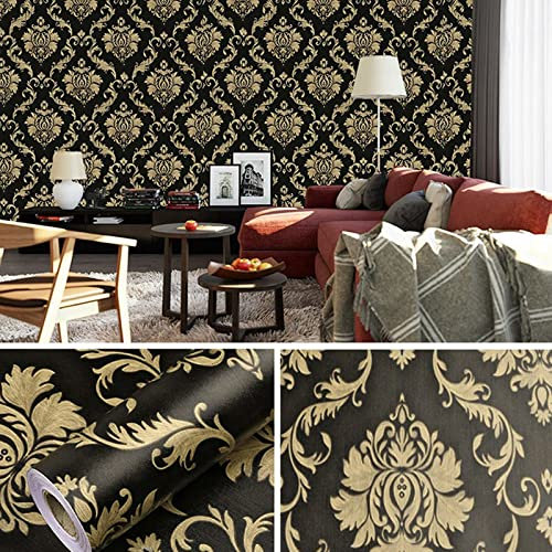 Generic Papier Peint, Papier Peint Amovible Autocollant, Imitation de Marbre Papier Peint Décapé Pour Chambre À Coucher Hôtel Salon Appartement (17.7X394 Pouces)/Or/0,45 * 10M