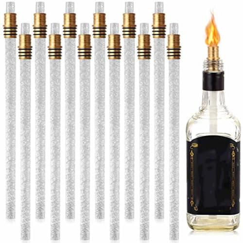 PerGar 10 Stück Fiberglas-Ersatzdochte, Tiki-Fackel-Docht-Ersatz, Docht für Tiki-Fackel, Langlebige Fiberglas-Fackeldochte, DIY Outdoor-Fiberglas-Tiki-Docht für Terrassenbeleuchtung