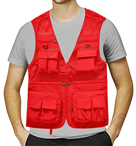 Ärmellos Weste Damen Oversize | Outdoor Weste Herren Leicht Mesh-Anglerweste Lässig Herrenweste Wandern Arbeitsweste Freizeit Weste Mit Multi-Tasche Atmungsaktive Camping Jagdweste Funktionsweste