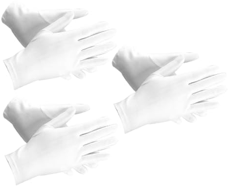 ORFOFE 3paare Weisse Handschuhe Herren Elastische Spandex Handschuhe Schmuck Inspektionshandschuhe Etikette Im Geschäft Für Schmuckprüfung