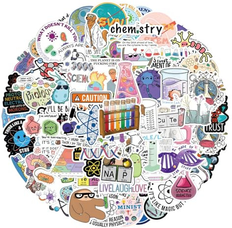 Waterproof Biology Stickers,Science Stickers,Aesthetic Science Decals,Waterproof Skateboard Cycle Decor,110X Decal For Organ Water Bottle
