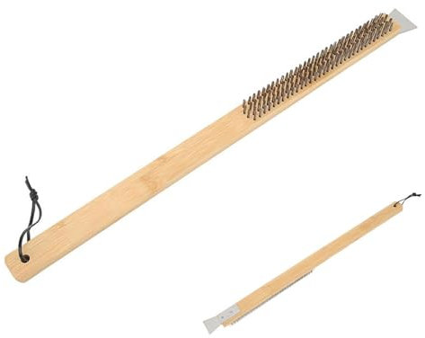 Oven Cleaning Brush, Pizza Stone Brush and Scraper | Pizza Stone Cleaning Brush with Stainless Steel Bristles, Stone Scraping Tool for