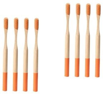 Healeved 2sets Zahnbürste Zahnbürste Harte Feste Für Erwachsene Reisezahnbürste Holzgriff 4 Stücke * 2