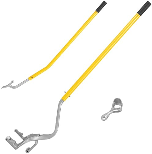 COSTWAY 3 stycken däckmonteringsverktyg, för 44–62 cm däck, verktyg däckbyte, däckverktyg demonteringsspak, pärlhållare, monteringsspak, för bilreparation, stål (gul)