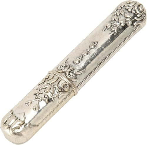 Tragbares Vintage Nähnadel Etui Silber, Metall Nadelhalter Nadel AufbewahrungStricken Zubehör, Eleganter Antik Stil für Sticknadeln Stickgarn Nähutensilien