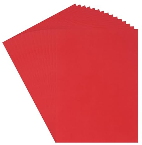 QUARKZMAN 40 Blätter Rotes Tonpapier 9 x 11, 180gsm Dickes Kartonpapier für Basteln, Einladungen, Kartenherstellung, Scrapbooking, Zeichnen